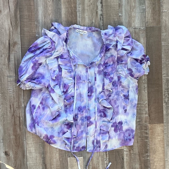 For Love & Lemons ruffle front zinnia blouse size XS - Picture 1 of 8